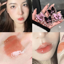 Load image into Gallery viewer, 4 Colors Moisturizing Hydrating Water-light Lip Gloss Long-lasting Non-sticky Butterfly Solid Lip Glaze Lip Makeup Cosmetics
