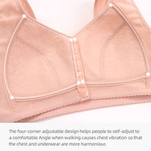 Load image into Gallery viewer, Soft Cotton Cup Front Button Middle-aged And Elderly Underwear Breathable Wide Shoulder Strap Jacquard Underwear Without Underwire
