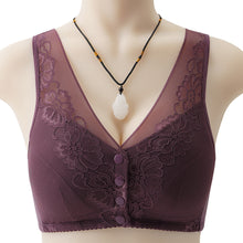 Load image into Gallery viewer, Lace Front Button Underwear Comfortable Soft Cotton Cup Vest Type Middle-aged And Elderly Without Underwire Underwear
