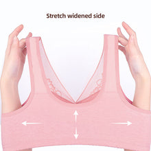 Load image into Gallery viewer, Lace Front Button Underwear Comfortable Soft Cotton Cup Vest Type Middle-aged And Elderly Without Underwire Underwear
