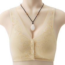 Load image into Gallery viewer, Lace Front Button Underwear Comfortable Soft Cotton Cup Vest Type Middle-aged And Elderly Without Underwire Underwear
