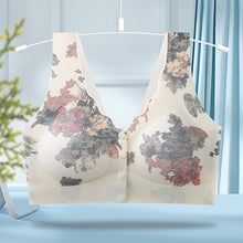 Load image into Gallery viewer, Printed Front Button Middle-aged And Elderly Underwear Lightweight Breathable Anti-sagging Without Underwire Underwear
