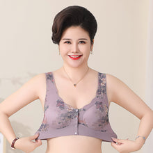 Load image into Gallery viewer, Printed Front Button Middle-aged And Elderly Underwear Lightweight Breathable Anti-sagging Without Underwire Underwear
