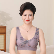 Load image into Gallery viewer, Printed Front Button Middle-aged And Elderly Underwear Lightweight Breathable Anti-sagging Without Underwire Underwear
