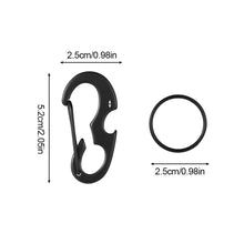 Load image into Gallery viewer, 1PC Multi-Function D-Type Beetle Opener Portable EDC Metal Climbing Button With Key Ring
