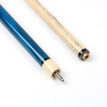 Load image into Gallery viewer, 1PC 13MM 1/2 Split Blue Handle Ash Wood Billiard Cue Stainless Steel Thread Connection American Head Pool Cue
