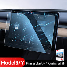 Load image into Gallery viewer, Car GPS Navigation High-definition Tempered Glass Screen Dashboard Display Protector Cover Interior Protective Film Accessories With Tool For Tesla Model 3 Y
