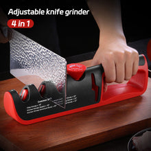 Load image into Gallery viewer, 4 In 1 Tungsten Steel Kitchen Facilitative Sharpener Tool Angle Adjustable Knives Sharpener Professional Knife Sharpening Kitchen Tool
