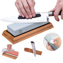 Load image into Gallery viewer, Sharpening Stone Double-sided Knives Whetstone Professional Knife Sharpener Grinding Stone With Non-slip Base Kitchen Tool
