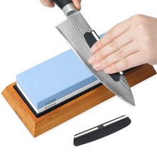 Load image into Gallery viewer, Sharpening Stone Double-sided Knives Whetstone Professional Knife Sharpener Grinding Stone With Non-slip Base Kitchen Tool
