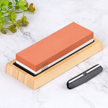 Load image into Gallery viewer, Sharpening Stone Double-sided Knives Whetstone Professional Knife Sharpener Grinding Stone With Non-slip Base Kitchen Tool

