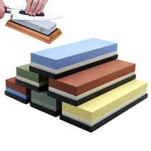 Load image into Gallery viewer, Sharpening Stone Double-sided Knives Whetstone Professional Knife Sharpener Grinding Stone With Non-slip Base Kitchen Tool
