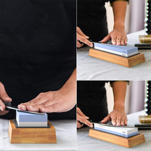 Load image into Gallery viewer, Sharpening Stone Double-sided Knives Whetstone Professional Knife Sharpener Grinding Stone With Non-slip Base Kitchen Tool
