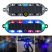 Load image into Gallery viewer, Solar Power Mortorcycle Car LED Warning Light Night Ride Tail Light Anti-rear Strobe Light for Motorcycle Electric Vehicle Bicycle
