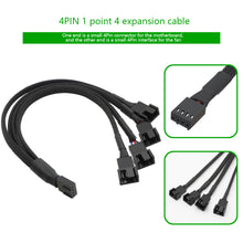 Load image into Gallery viewer, New 4 Pin Pwm Fan Cable 1 To 4/3/2/1 Ways Splitter Black Sleeved 27cm Extension Cable Connector Pwm Extension Cables
