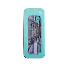 Load image into Gallery viewer, 7pcs Geometric Mathematical Drawing Tool Set Multi-functional Compass Protractor Ruler Eraser
