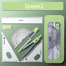 Load image into Gallery viewer, 7pcs Geometric Mathematical Drawing Tool Set Multi-functional Compass Protractor Ruler Eraser
