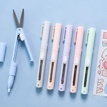 Load image into Gallery viewer, Mini Colorful Folding Scissors Hand Tent Cutting Mini Engraving Knife Scissors Paper Trimming Utility Knife
