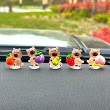 Load image into Gallery viewer, 5Pcs Car Interior Lovely Kapibala Ornament Decoration with Spring Shake Head Decor Double-sided Tape
