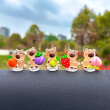 Load image into Gallery viewer, 5Pcs Car Interior Lovely Kapibala Ornament Decoration with Spring Shake Head Decor Double-sided Tape
