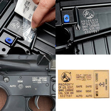 Load image into Gallery viewer, 1PC Multi-Purpose Metal Word Sticker Toy Gun Waterproof Hot Stamping 3D Sticker For AR15 AK47 M4 M16
