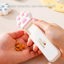 Load image into Gallery viewer, Creative Mini Cat Claw Pill Box Portable Moisture-proof Triple Grid Medicine Box Daily Medication Jewelry Storage Box
