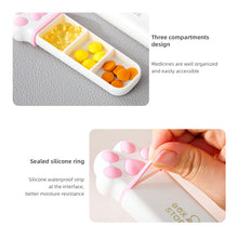 Load image into Gallery viewer, Creative Mini Cat Claw Pill Box Portable Moisture-proof Triple Grid Medicine Box Daily Medication Jewelry Storage Box
