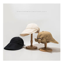Load image into Gallery viewer, Women's Bow Tie Sun hat Portable Foldable Fisherman Cap Sunscreen UV Protection Cap Wide Brim Adjustable Bucket Caps Hat Travel Female Gift
