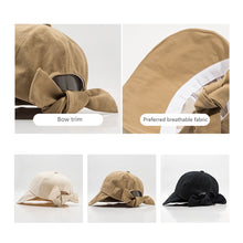 Load image into Gallery viewer, Women's Bow Tie Sun hat Portable Foldable Fisherman Cap Sunscreen UV Protection Cap Wide Brim Adjustable Bucket Caps Hat Travel Female Gift
