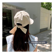 Load image into Gallery viewer, Women's Bow Tie Sun hat Portable Foldable Fisherman Cap Sunscreen UV Protection Cap Wide Brim Adjustable Bucket Caps Hat Travel Female Gift

