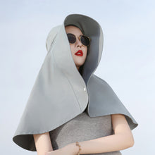 Load image into Gallery viewer, Women Large Brim Sun Hat Bucket Cap with Neck Flap Full Protection Anti-UV Outdoor Hats Solid Color Ponytail Cap Travel Female Gift
