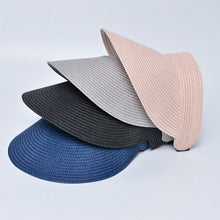 Load image into Gallery viewer, Sun Hat For Women Fashion Wide Brim Straw Hat Empty Top UV Protection Casual Hat Outdoor Sports Sunscreen Visor Hat Ponytail Beach Cap
