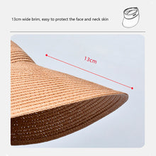 Load image into Gallery viewer, Sun Hat For Women Fashion Wide Brim Straw Hat Empty Top UV Protection Casual Hat Outdoor Sports Sunscreen Visor Hat Ponytail Beach Cap
