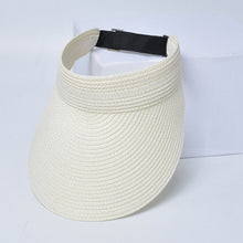 Load image into Gallery viewer, Sun Hat For Women Fashion Wide Brim Straw Hat Empty Top UV Protection Casual Hat Outdoor Sports Sunscreen Visor Hat Ponytail Beach Cap
