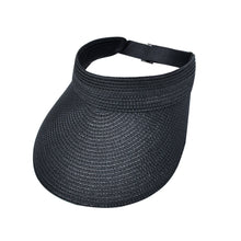 Load image into Gallery viewer, Sun Hat For Women Fashion Wide Brim Straw Hat Empty Top UV Protection Casual Hat Outdoor Sports Sunscreen Visor Hat Ponytail Beach Cap
