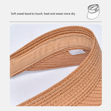 Load image into Gallery viewer, Sun Hat For Women Fashion Wide Brim Straw Hat Empty Top UV Protection Casual Hat Outdoor Sports Sunscreen Visor Hat Ponytail Beach Cap

