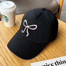 Load image into Gallery viewer, Bowknot Embroidery Baseball Hat For Women Solid Color Sweet Girl Peaked Cap Outdoor Sun Protection Duck Tongue Caps Soft Casual Hat
