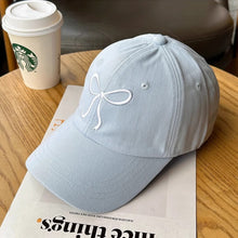 Load image into Gallery viewer, Bowknot Embroidery Baseball Hat For Women Solid Color Sweet Girl Peaked Cap Outdoor Sun Protection Duck Tongue Caps Soft Casual Hat
