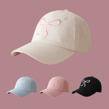 Load image into Gallery viewer, Bowknot Embroidery Baseball Hat For Women Solid Color Sweet Girl Peaked Cap Outdoor Sun Protection Duck Tongue Caps Soft Casual Hat
