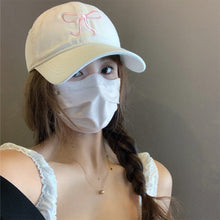 Load image into Gallery viewer, Bowknot Embroidery Baseball Hat For Women Solid Color Sweet Girl Peaked Cap Outdoor Sun Protection Duck Tongue Caps Soft Casual Hat
