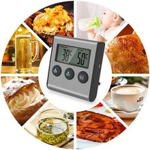 Load image into Gallery viewer, Digital Remote Wireless Food Kitchen Oven Thermometer Probe For BBQ Grill Oven Meat Timer Temperature Manually Set
