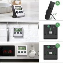 Load image into Gallery viewer, Digital Remote Wireless Food Kitchen Oven Thermometer Probe For BBQ Grill Oven Meat Timer Temperature Manually Set
