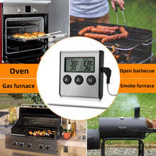 Load image into Gallery viewer, Digital Remote Wireless Food Kitchen Oven Thermometer Probe For BBQ Grill Oven Meat Timer Temperature Manually Set
