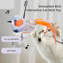 Load image into Gallery viewer, Funny Feather Cat Plush Teaser Wand with Bell Pet Interactive Feather Toys Cat Stick Toy for Kitten Catching Toy Playing Teaser Cat Supplies
