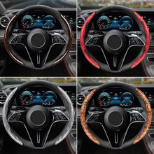 Load image into Gallery viewer, 2Pcs Universal Car Steering Wheel Covers Auto Interior Decorative Accessories Anti Slip Protective Cover Carbon Fiber
