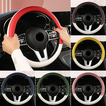Load image into Gallery viewer, Car Steering Wheel Cover Non-slip PU Leather Auto For 38cm Steering Wheel
