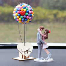 Load image into Gallery viewer, 2Pcs/Set Car Dashboard Doll Creative Couple Crystal Balloon House Ornament Decoration with Bench Auto Interior Accessories for Gift Girl Women
