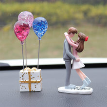 Load image into Gallery viewer, 2Pcs/Set Car Dashboard Doll Creative Couple Crystal Balloon House Ornament Decoration with Bench Auto Interior Accessories for Gift Girl Women
