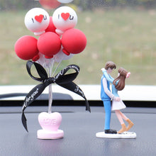 Load image into Gallery viewer, 2Pcs/Set Car Dashboard Doll Creative Couple Crystal Balloon House Ornament Decoration with Bench Auto Interior Accessories for Gift Girl Women
