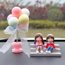 Load image into Gallery viewer, 2Pcs/Set Car Dashboard Doll Creative Little Girls with Balloon Grass Pad Steps Ornament Decoration with Bench Auto Interior Accessories for Gift Girl Women
